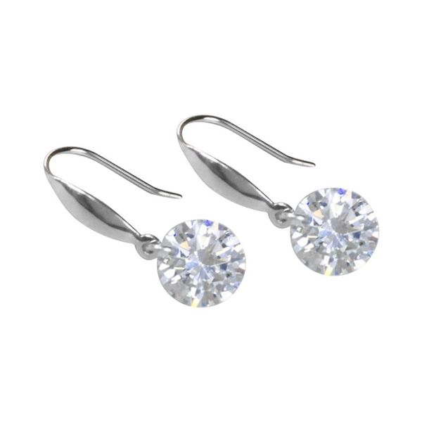 

crystal stone drop hook stud earrings 925 sterling silver women girls jewellery