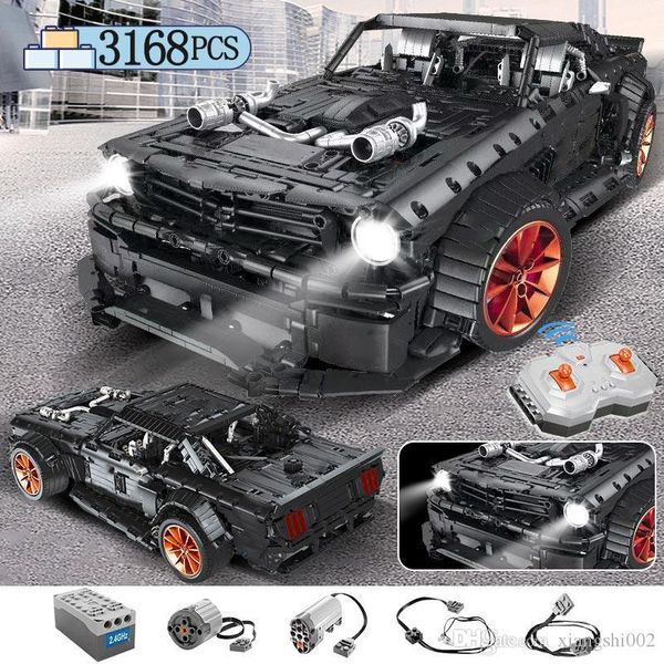 

moc rc ford mustang hoonicorn rtr v2 модель строительный блок для legoing technic racing city car светодиодные кирпичи игрушки для детей