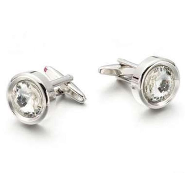 

рубашка запонки для мужчин подарок высокого качества серебро полый узор цирконий запонки марка мужчины ювелирные изделия, Silver