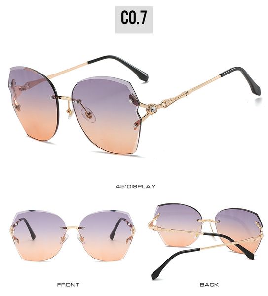 

frameless sunglasse 2019 new style europe and america fashion trim frameless sunglasses hollow out thin legs glasses trend men and 0s4qq, Blue