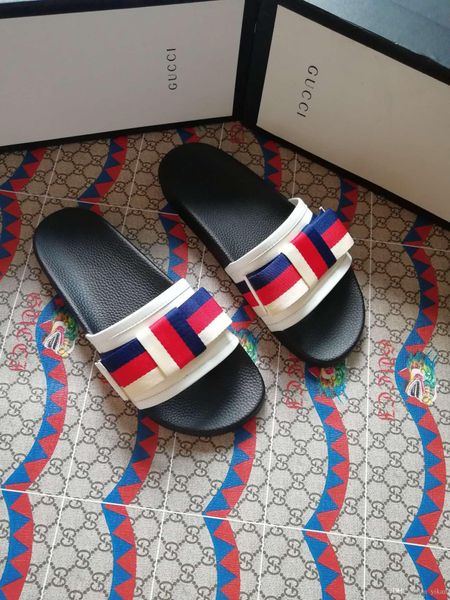 

bow style slides men women sandals medusa scuffs causal summer flip flops slippers shoes for man with box 35-46 casual2007, Black
