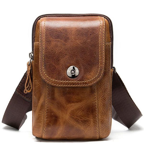 

men leather waist bag retro pockets casual men belts wallets vertical section sports mobile phone packet waist pack bag