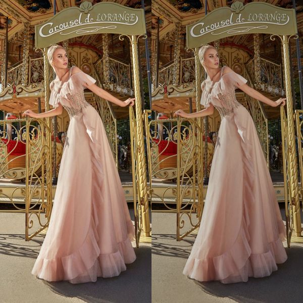 

pink spaghetti prom dresses beads applique tulle ruffles floor length evening gowns formal party dress bridesmaid robes de soirÃ©e, Black