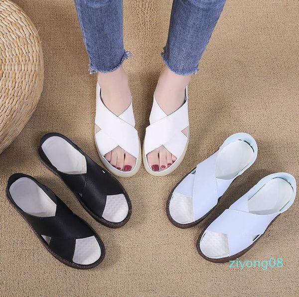 

2019 new women sandals flip flops flats 2019 new summer fashion soft wedges shoes woman slides lady casual female buty damskie c1-44 z08, Black