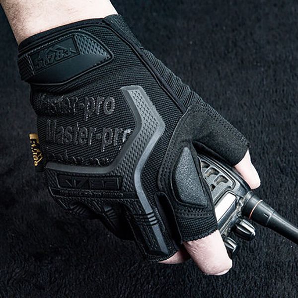 

lutu outdoor tactical fingerless gloves army shooting hiking hunting cycling riding climbing half finger gloves, Black