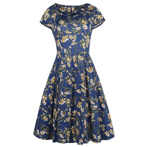 

women floral chiffon dress two pieces set short sleeve elastic waist o neck casual brand dresses vestidos, Black;gray