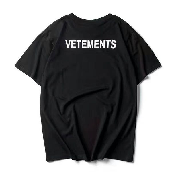 

2017 new ss16 summer vetements letter print men black white short sleeve t shirt hiphop staff fashion casual cotton tee s-xl, White;black
