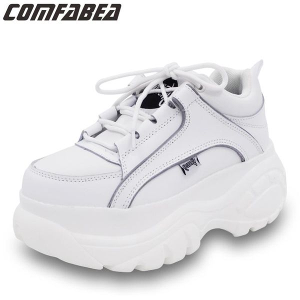 

comfabea women's boots 2019 casual women platform ankle boots winter shoes women thick sole female white, Black