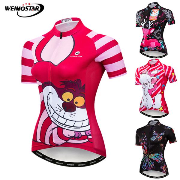 

weimostar различного смешного велоспорт джерси лето женщины mtb велосипед джерси quick dry велоспорт одежда рубашка велосипеды, Black;red