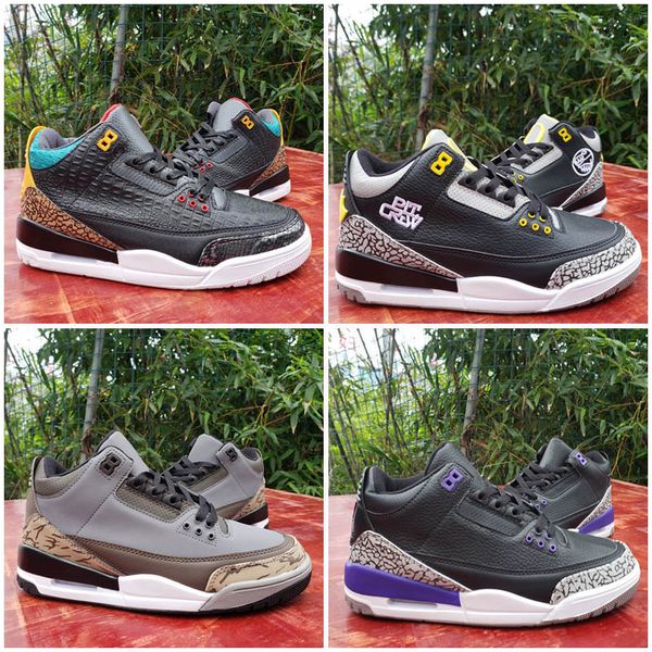 

jumpman 3 3s mens basketball shoes animal instinct chicago unc se fire red tinker black white men sneakers trainer