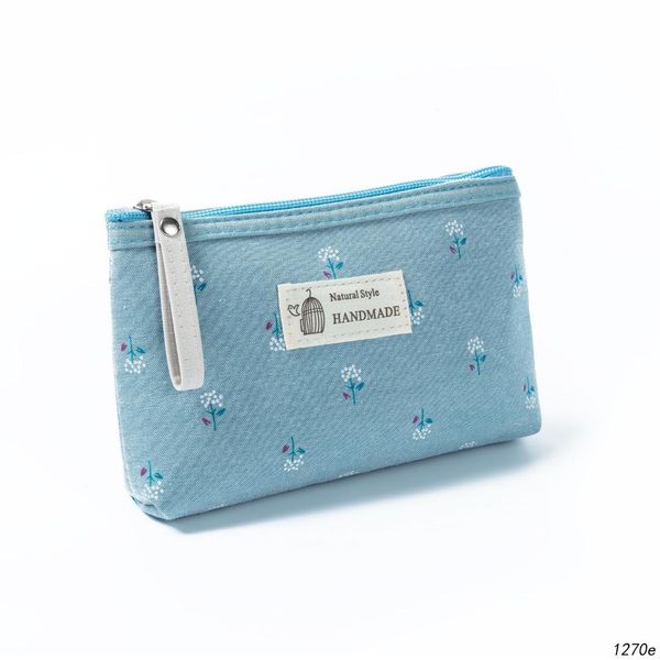 

new fashion canvas floral printed purse cosmetic bag cute small zipper makeup bags lady travel toiletry bag