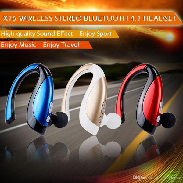 

x16 music wireless stereo headphone v4.1 bluetooth headset earhook earphone earbub sports hands-w/ mic for iphone samsung huawei xiaomi