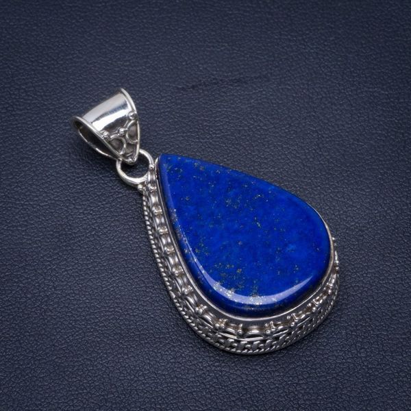 

natural lapis lazuli handmade unique 925 sterling silver pendant 1.75" b3193