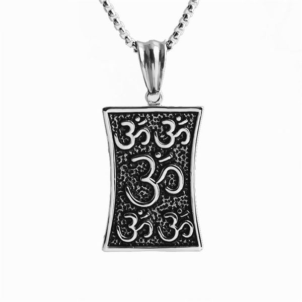 

selling hindu tag pendant necklace stainless steel jewelry men and women necklace religious jewelry wholesale, Silver