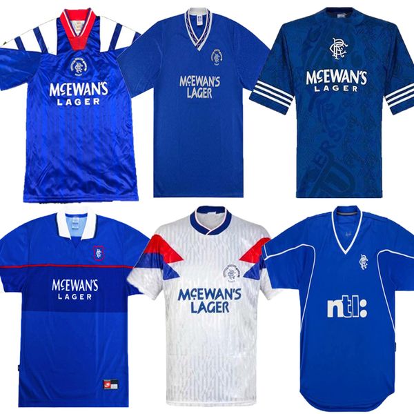 

glasgow rangers retro 87 90 92 94 96 97 99 01 soccer jerseys gascoigne mccoist soccer shirts albertz 1999 2001 retro classic football shirt, Black;yellow
