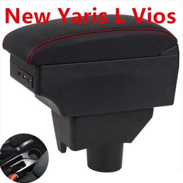 

for yaris l new vios armrest box central store content storage box usb interface 2014-2017