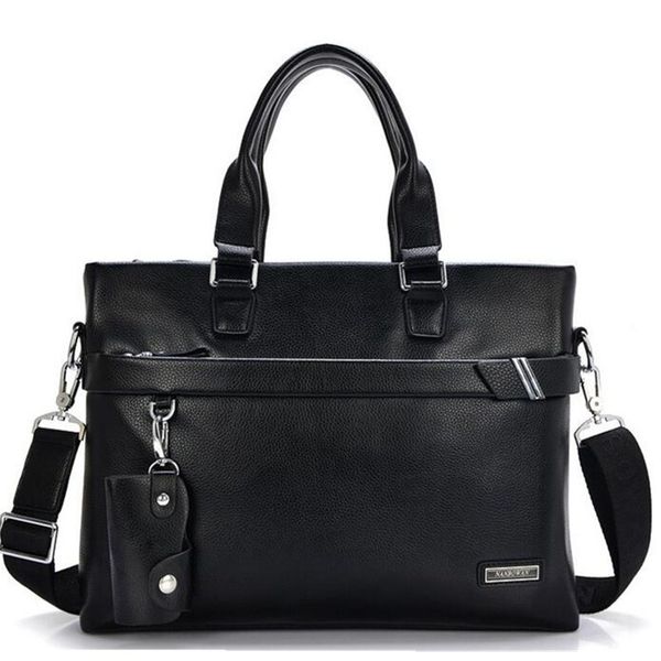 

business men briefcase bag pu leather lapbag for office large capacity waterproof casual men shoulder document computer