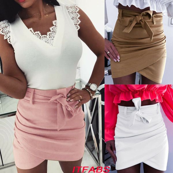 

women mini bodycon mini skirt high waist skater club casual short cocktail, Black