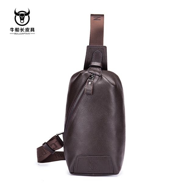

men genuine leather cowhide vintage sling chest back day pack travel fashion cross body messenger shoulder bag
