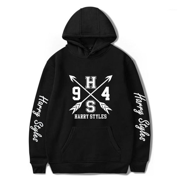 

o neck hooded hoodies autumn winter mens hoodies harry styles homme letter printed mens designer hoodies casual long sleeve, Black