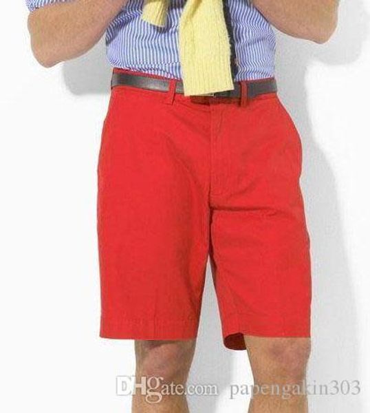

new summer men solid polo shorts big pony embroidery beach short pants classic quick dry board trunks red black blue, White;black