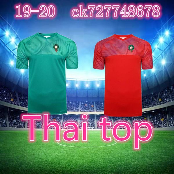 

thai 2020 morocco soccer jerseys 19/20 maillot de foot ziyech boutaib camiseta de futbol boussoufa el ahmadi football shirt, Black;yellow