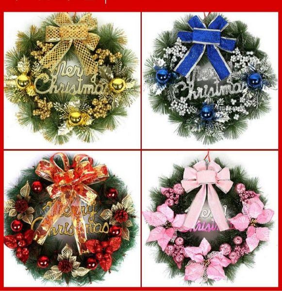 

merry christmas wreath party poinsettia pine wreath door wall garland l christmas home decoration accessories