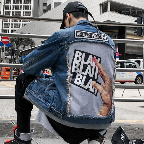 

New Men Denim дизайнер куртки осень Сыпучего Casual Luxury Jean пальто с длинным рукавом мужско