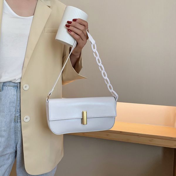 

2020 new women's bag shoulder bag milk color acrylic armpit retro handbag shoulder