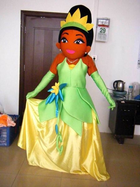 

2019 good price with tiana mascot costume tiana princess mascot for kids party, Red;yellow