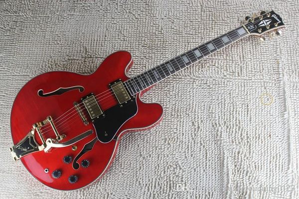 

Новый Best Custom Shop Semi Hollow 335 красная электрогитара с Bigsby BY тремоло
