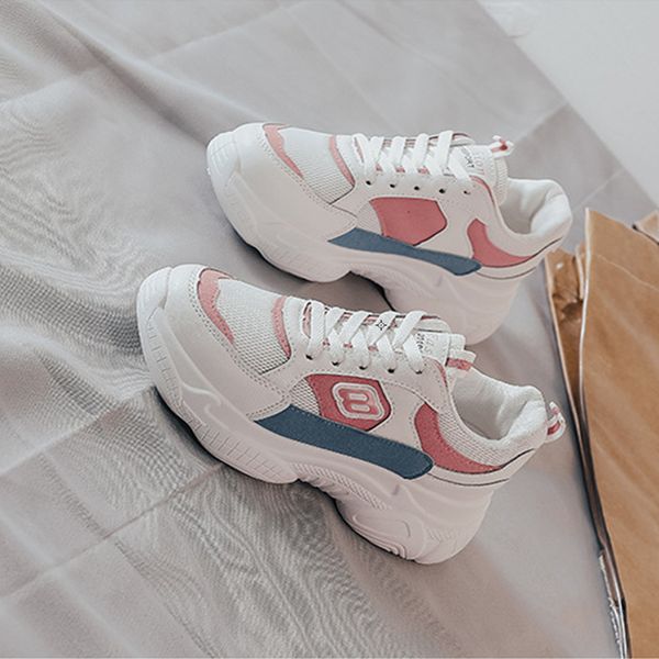 

new casual students white women's single shoes tide insert thick bottom old shoes ouhara harajuku running
