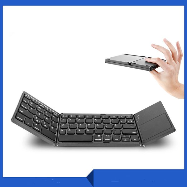 dokunmatik yüzey kablosuz Bluetooth serbest dhl Mini klavye katlanır 2020 Evrensel tri-katlama tablet cep telefonu bilgisayar