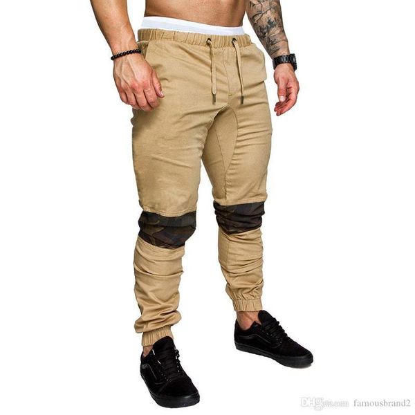 

casual trousers spring autumn fashion pantalones mens camouflage designer, Black