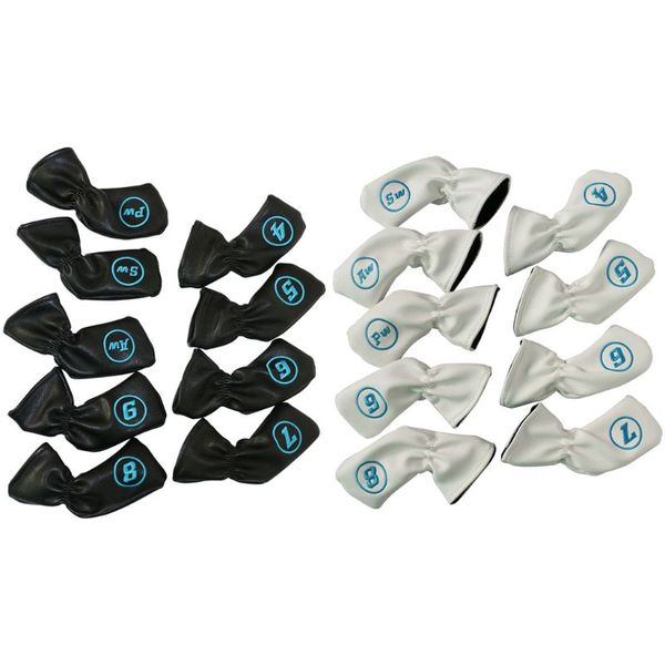 

9 pcs waterproof cute golf club head covers pu long neck interchangeable sports