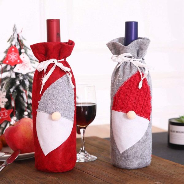 

christmas wine bag machine embroidered wine bottle cover bag santa gift bags for dinner party table decoration supplies