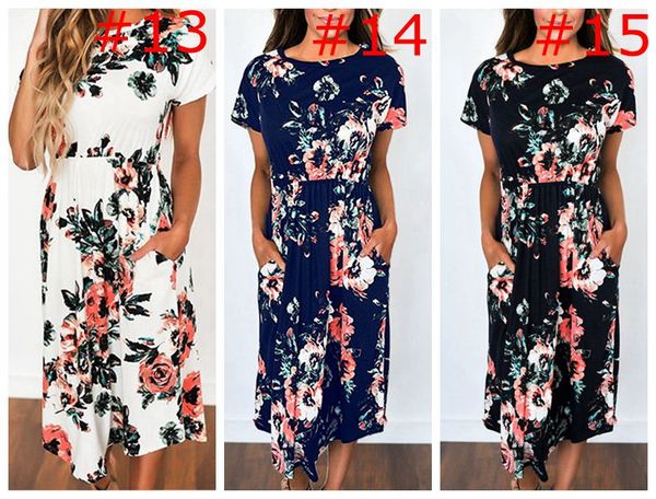 

spring summer floral printed boho dresses women beach bohemian long beach dress vintage maxi maternity dresses w95878, White