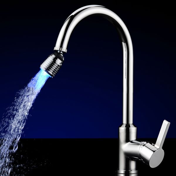 

kitchen faucets 360 degree rotation faucet temperature sensor light water tap single/colored for bathroom sprayer led