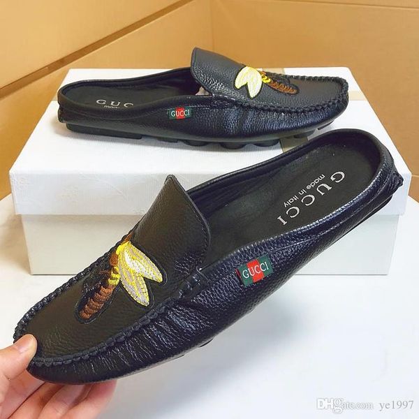 

new mens designer mens belt with italian brand sandals mens sandals design bee sandals casual slippers flip original box packaging wi0, Black