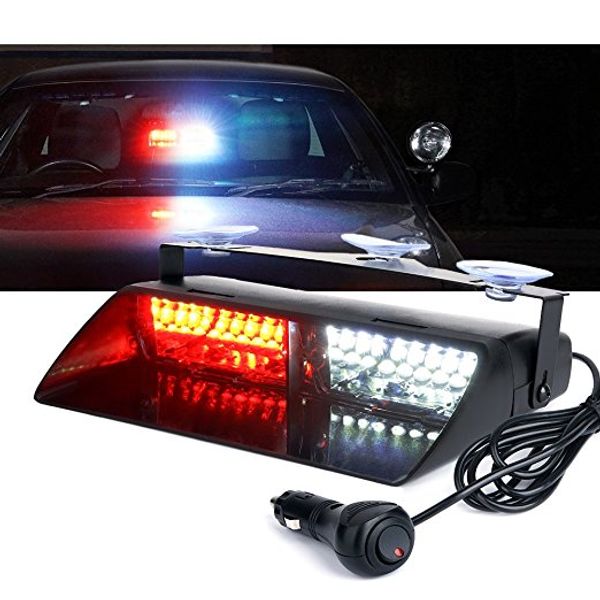 

16 led 48w viper s2 car truck emergency strobe flash windshield warning light amber red blue flashing led 12v