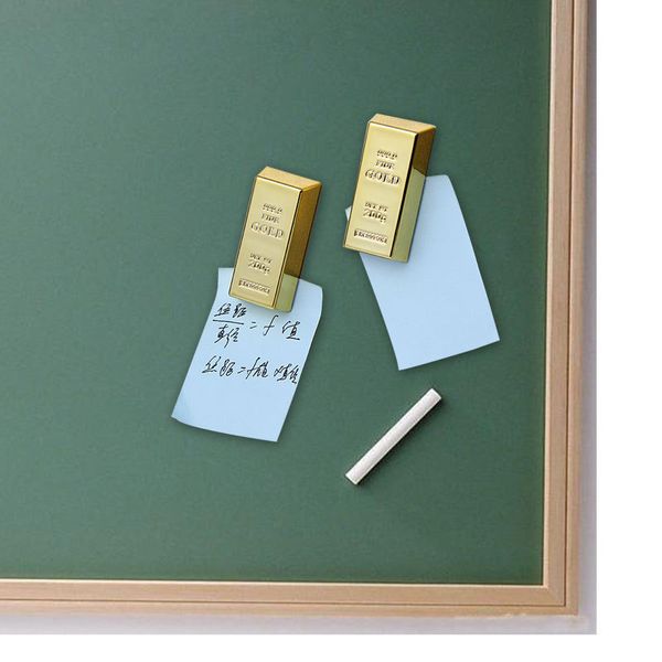 Set mit 6 Mini-Goldbarren-Kühlschrankmagneten für Kühlschrank, Whiteboard, Nachrichtentafel, Dekoration, goldener Barren, Ziegelstein, Briefbeschwerer, Neuheit, Bürogeschenke