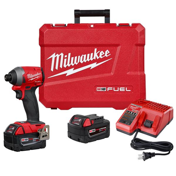 

Milwaukee FUEL M18 2853-22 18-вольтный 1/4-дюймовый HEX аккумуляторный ударный комплект