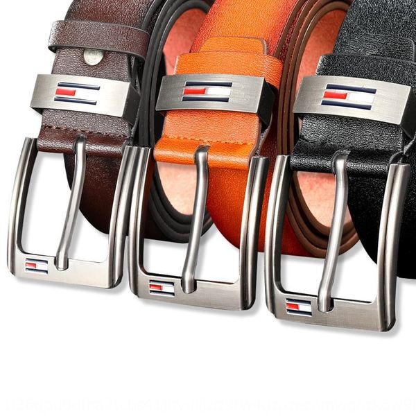 

men's imitation leather buckle pin pin casual men's belt pu belt, Black;brown