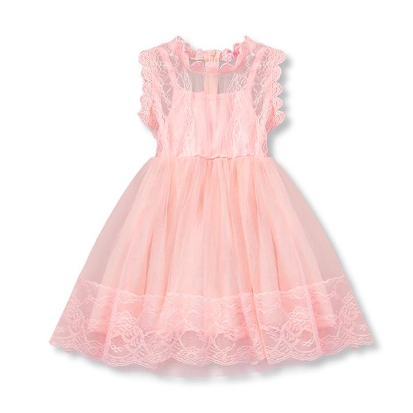 

2019 лето новая детская одежда кружева пушистые платья милые девушки сладкие платья принцессы случайные корейские детские, Red;yellow