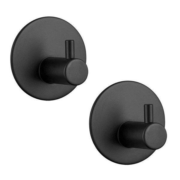 

adhesive hook, self-adhesive black wall-mounted hook key cover towel, super heavy duty stainless steel hook, no drill with