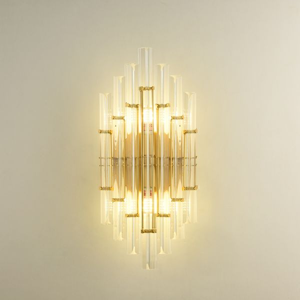 Светлый роскошный хрустальный настенный светильник в постмодернистском минималистском стиле, креативный фон для гостиной, настенный светильник для лестницы, бра для ванной комнаты, светильники для лестницы, светодиодный светильник