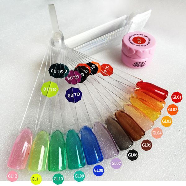 

12 color neon color jelly nails jellies glass candy nails summer attribute translucent uv nail gel polish, Red;pink