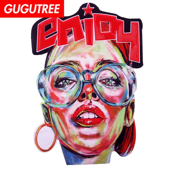 

gugutree printed embroidery big girl patch animal cartoon patches badges applique patches for clothing fd-25, Black