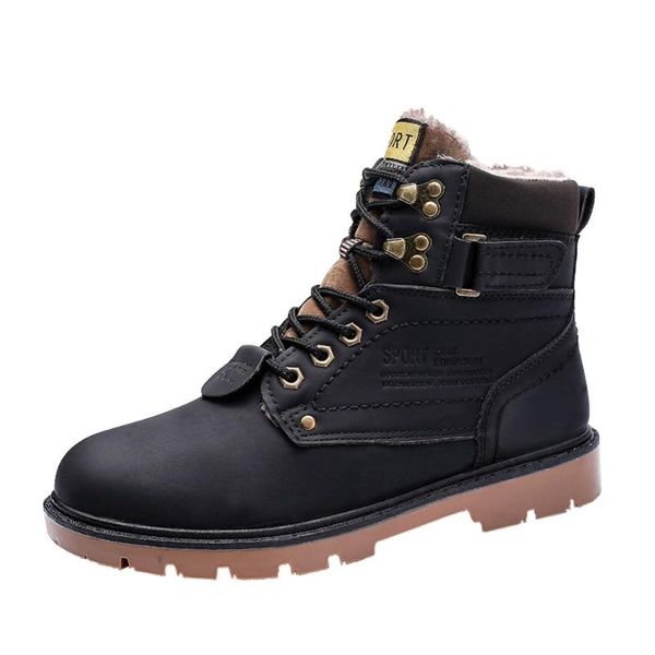 

soft tooling boots wear-resistant non-slip genuine leather trend short men's leather boots matte texture ankle ##6, Black