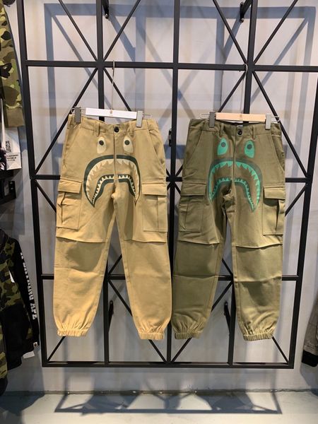 

new autumn/winter 2019 popular logo sharkhead printed fashion corset casual pants, Black